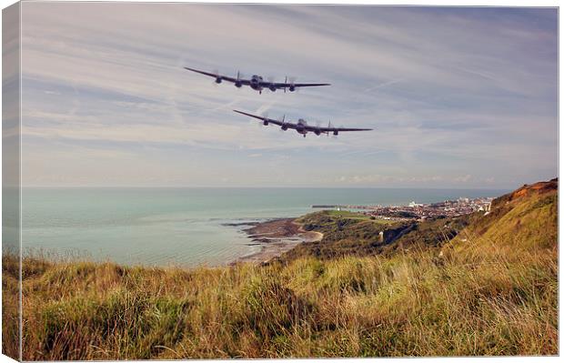  Lancasters Capel le Ferne flyby Canvas Print by Jason Green