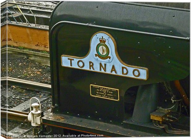 A1 Peppercorn Tornado name plate Canvas Print by William Kempster