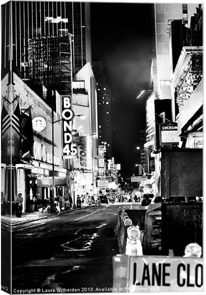 City Back Street monochrome Canvas Print by Laura Witherden