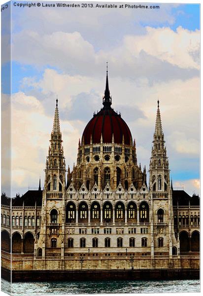 Budapest Building Canvas Print by Laura Witherden