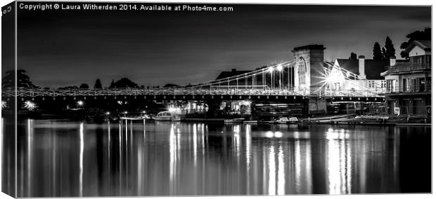 Black and White Bridge  Canvas Print by Laura Witherden