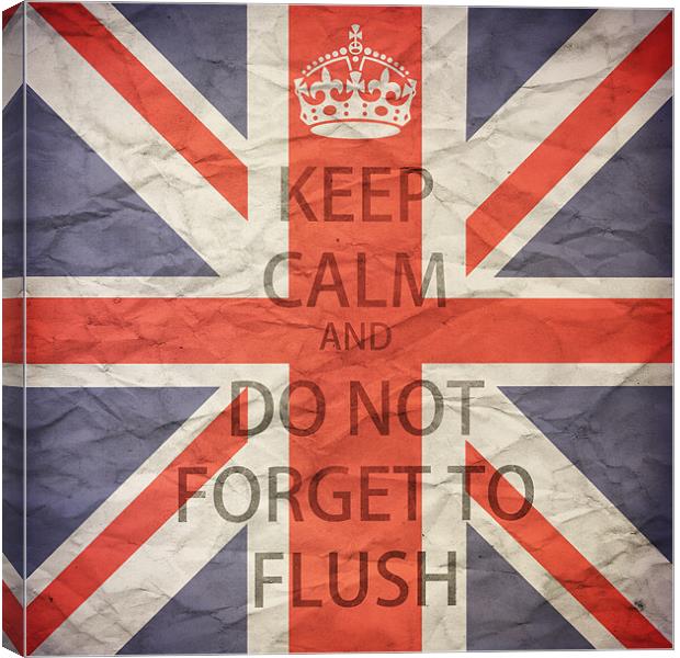 Keep Calm and Do Not Forget to Flush Canvas Print by Abdul Kadir Audah
