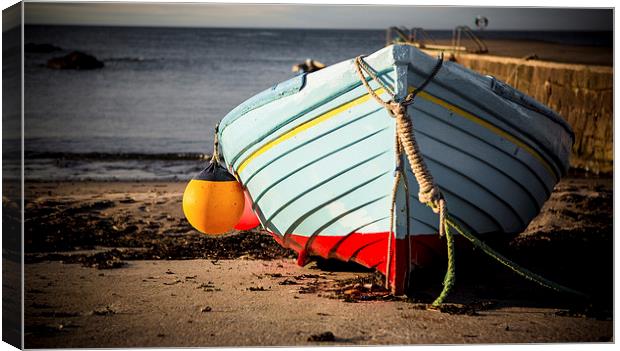 Boat in Summer Evening Light Canvas Print by Malcolm Smith