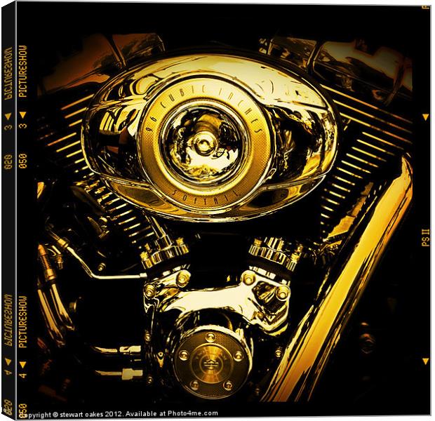 Softail engine 2 Canvas Print by stewart oakes