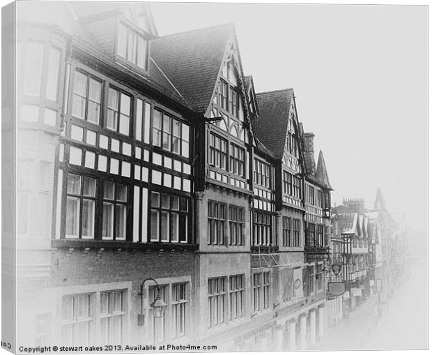 Chester collection - snow B&W 1 Canvas Print by stewart oakes