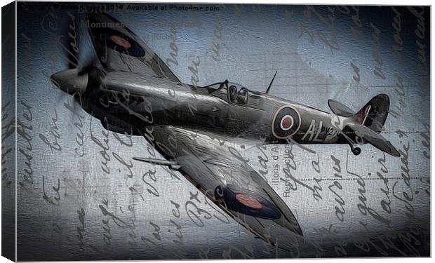 Spitfire over France Canvas Print by stewart oakes