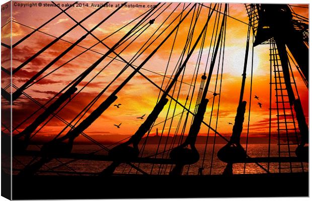 There Be Pirates, Among These Seas Canvas Print by stewart oakes