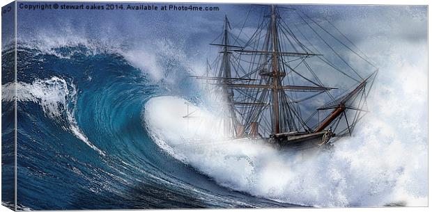 HMS Warrior High seas 1860 Canvas Print by stewart oakes