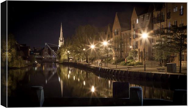  Riverside, Norwich at Night Canvas Print by Howie Marsh
