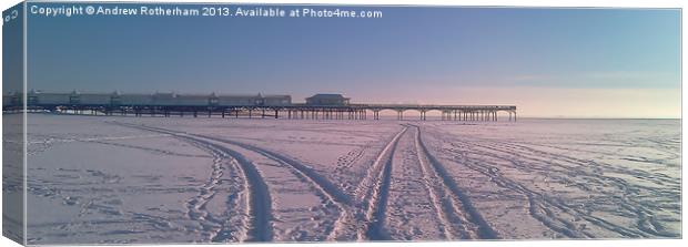 Snow on the Beach Canvas Print by Andrew Rotherham