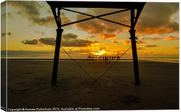 Pier Sunset Canvas Print by Andrew Rotherham