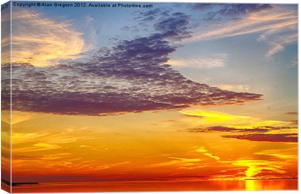 Sunset over Morecambe Bay Canvas Print by Alan Gregson
