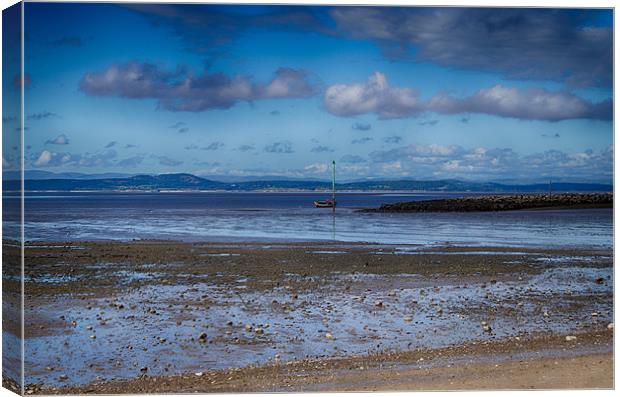 Lone Boat Morecambe Beach Canvas Print by Alan Gregson