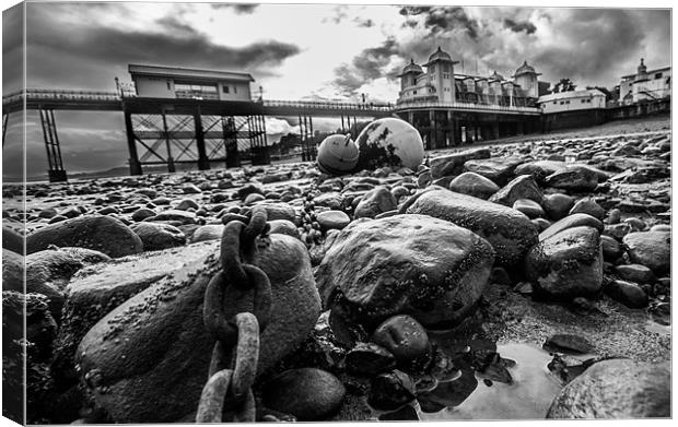 Penarth Pier on the rocks Canvas Print by Rob Jones