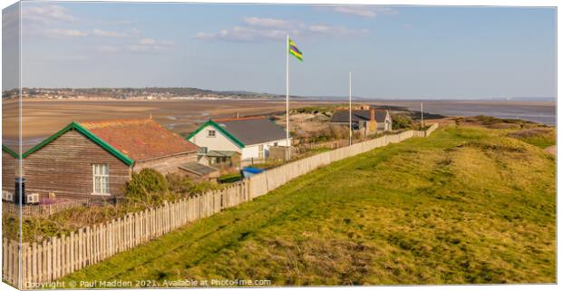Hilbre Island buildings Canvas Print by Paul Madden