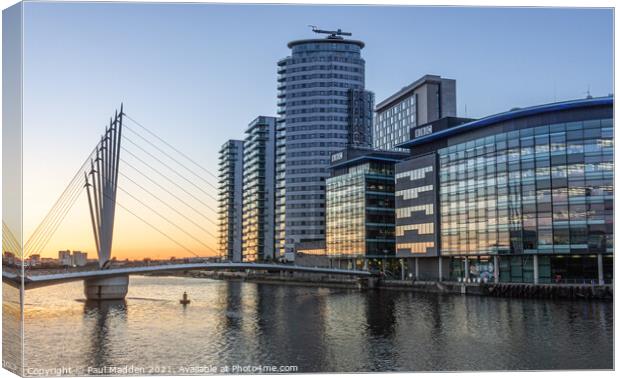 Media City and Salford Quays Canvas Print by Paul Madden