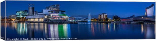 Salford Quays North Bay Panorama Canvas Print by Paul Madden