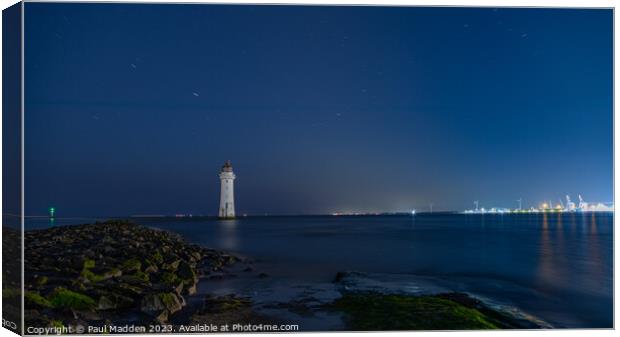 New Brighton beach and lighthouse Canvas Print by Paul Madden