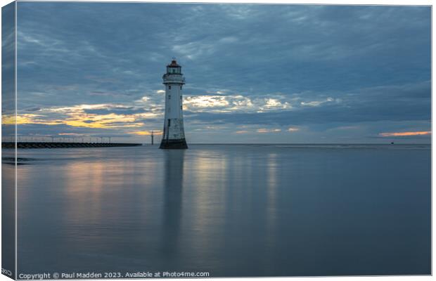 New Brighton lighthouse long exposure Canvas Print by Paul Madden