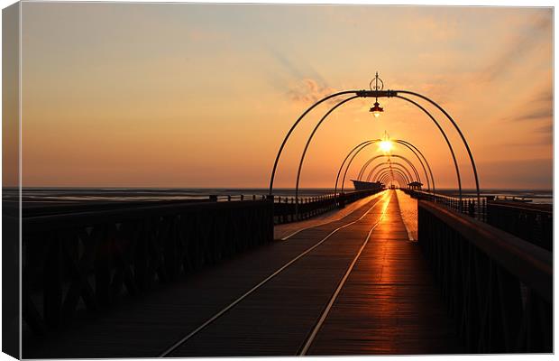 Southport Pier Sunset Canvas Print by Paul Madden