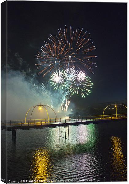Southport Musical Fireworks show Canvas Print by Paul Madden