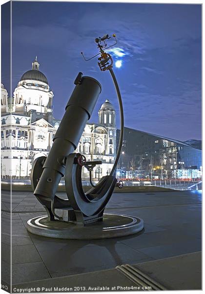 Telescope at the Pier Head Canvas Print by Paul Madden