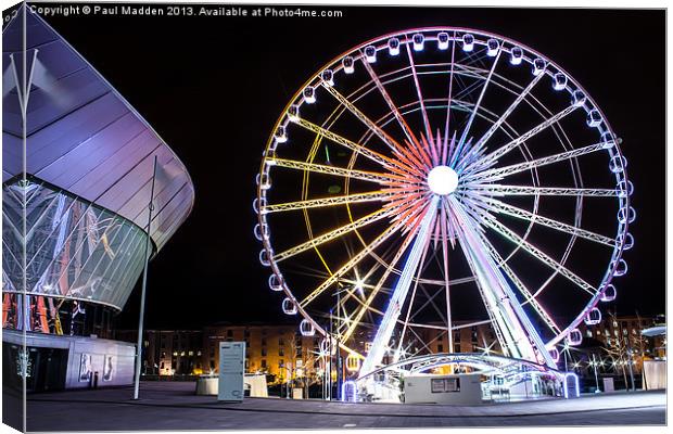 Liverpool wheel and echo arena Canvas Print by Paul Madden