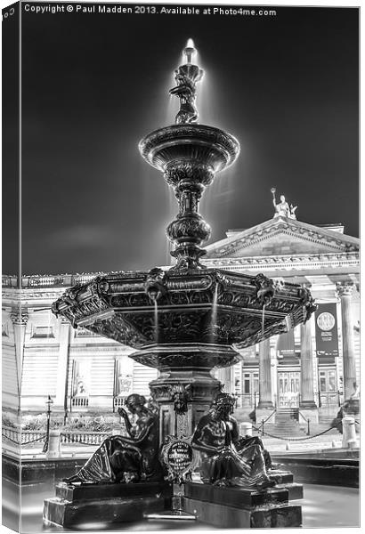 William Brown Street Fountain Canvas Print by Paul Madden