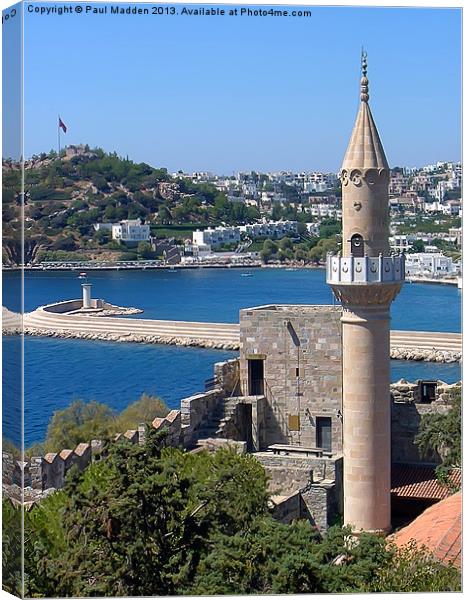 Bodrum Bay Mosque - Turkey Canvas Print by Paul Madden