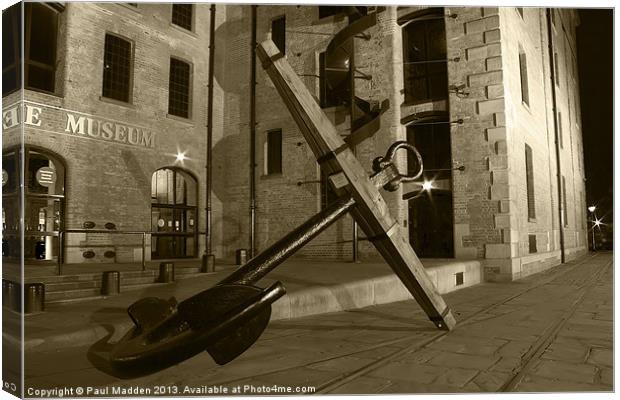 Liverpool Maritime Museum Anchor Canvas Print by Paul Madden