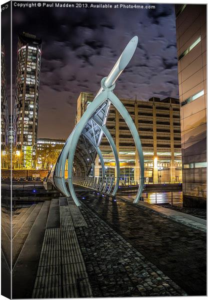 Spine Bridge At The Pier Head Canvas Print by Paul Madden