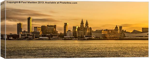 Sunrise Over Liverpool Canvas Print by Paul Madden