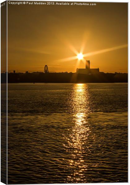 Sunrise Over Liverpool Cathedral Canvas Print by Paul Madden