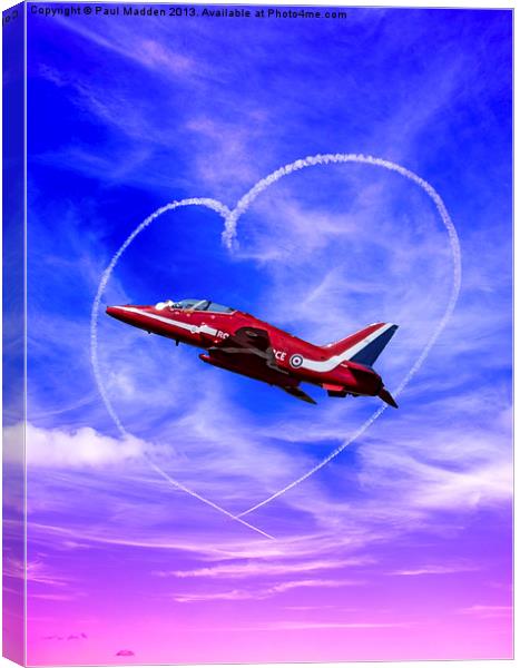 Red Arrows Love Canvas Print by Paul Madden