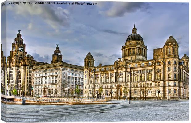 The Three Graces Of Liverpool Canvas Print by Paul Madden