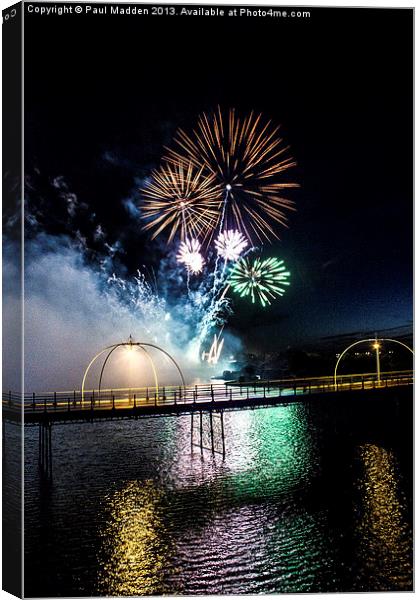 Southport Musical Fireworks Canvas Print by Paul Madden