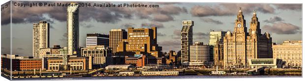 Liverpool skyline at sunset Canvas Print by Paul Madden