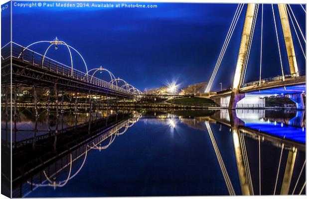 Two Southport Bridges Canvas Print by Paul Madden