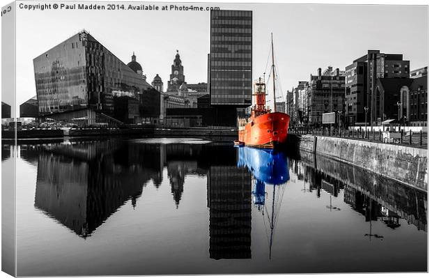 Canning Dock Red And Blue Canvas Print by Paul Madden
