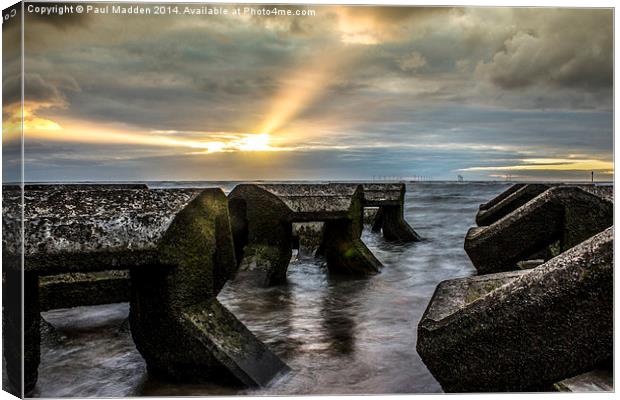 Wallasey Wave Breakers Canvas Print by Paul Madden