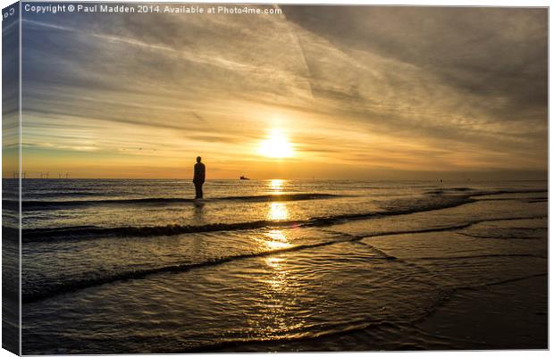 Sunset at Crosby Beach Canvas Print by Paul Madden