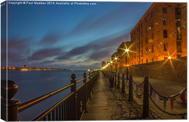 Albert Dock promenade Canvas Print by Paul Madden