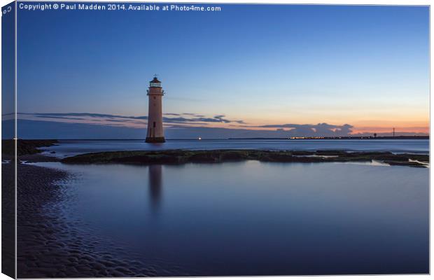 New Brighton Lighthouse Morning Canvas Print by Paul Madden