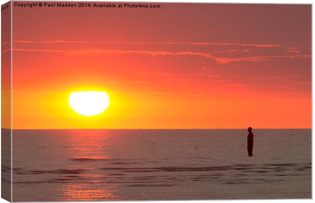  Big orange light in the sky over the water Canvas Print by Paul Madden