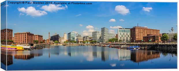 Salthouse Dock Panoramic Skyline Canvas Print by Paul Madden