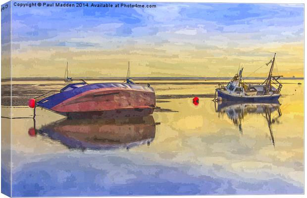 Boats in the morning Canvas Print by Paul Madden
