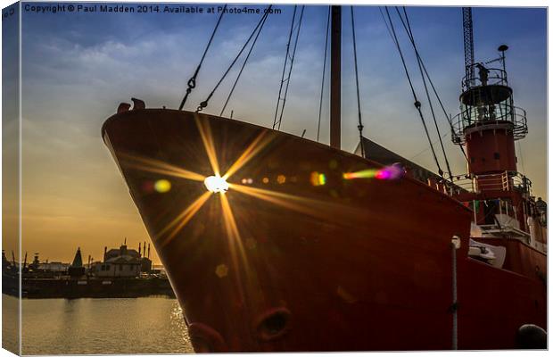 Sunbeams through the lightship Canvas Print by Paul Madden
