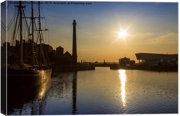 Canning Dock Sunset Canvas Print by Paul Madden