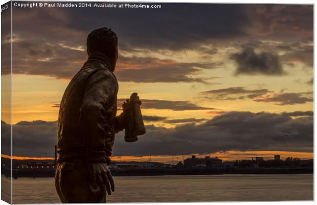 Captain Walker at the Liverpool Pier Head Canvas Print by Paul Madden