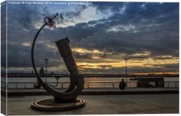 Telescope at the Liverpool Pier Head Canvas Print by Paul Madden
